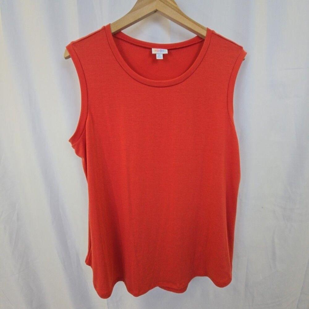 LuLaRoe Tank Top Womens XL Orange Scoop Neck Sleeveless Stretch Jersey Knit
